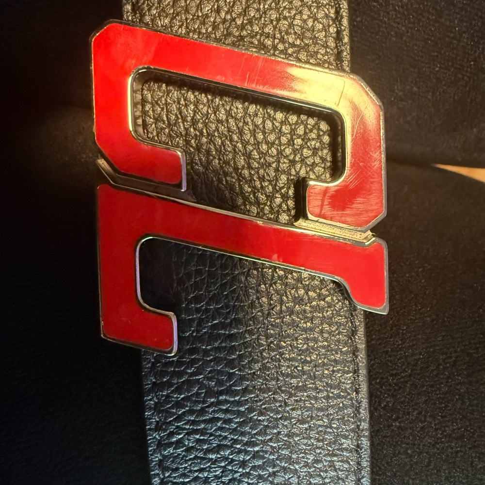 Christian Louboutin Black leather Red buckle